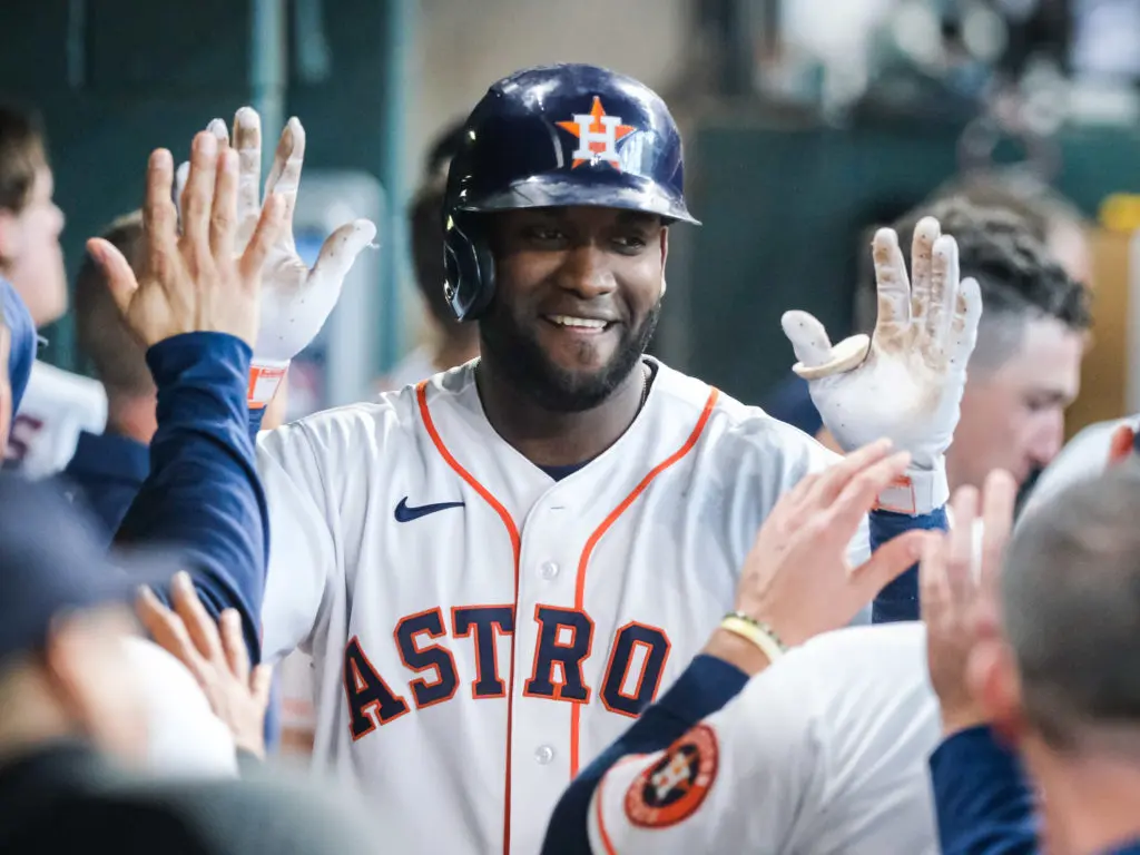 Yordan Alvarez is one of the best young hitters in all of baseball. And he's found his October grove. (Photo by F. Carter Smith)