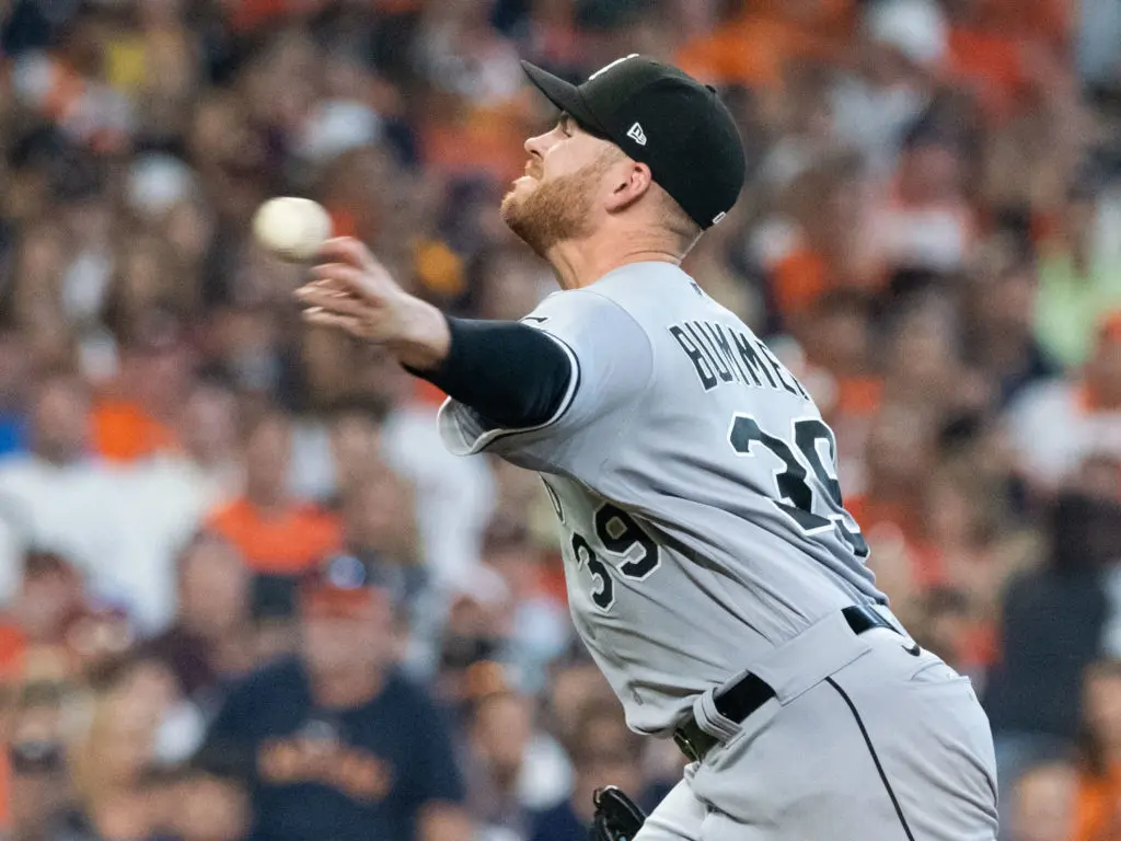 Aaron Bummer and the rest of the White Sox pitching staff had few answers against the Astros in Minute Maid. (Photo by F. Carter Smith)