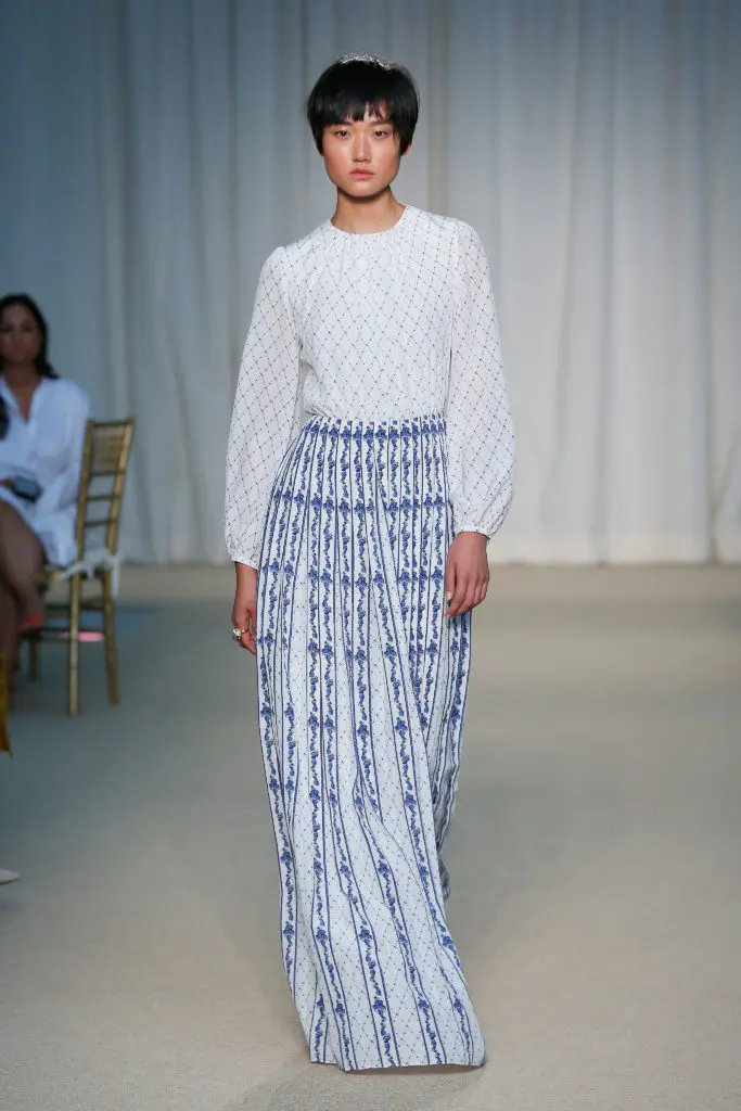 Adam Lippes delftware crepe de chine dress. (Photo courtesy of Adam Lippes)