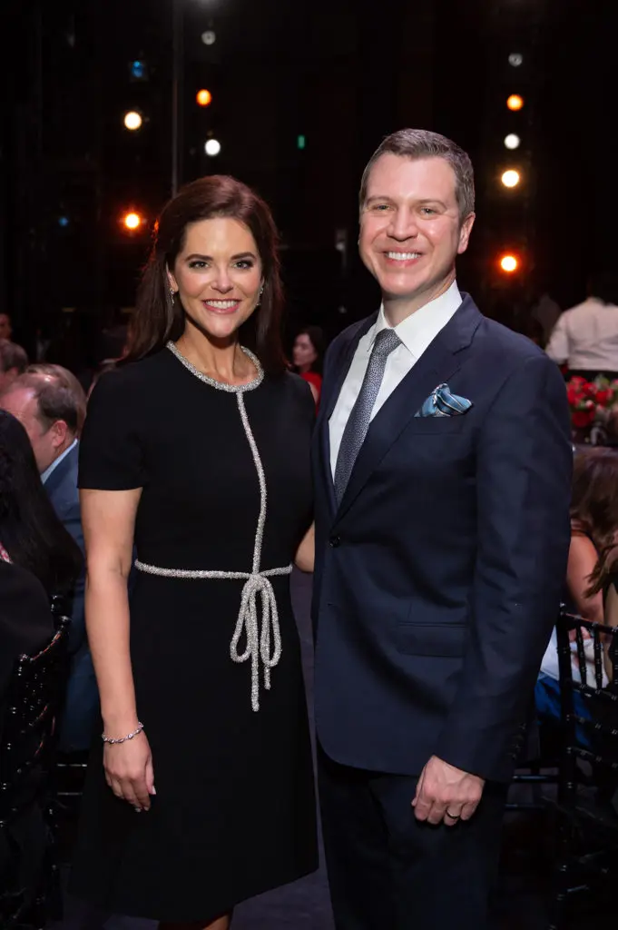 Ann & Jonathan Ayre at the Margaret Alkek Williams 'Jubilee of Dance' on-stage dinner.  (Photo by Wilson Parish)
