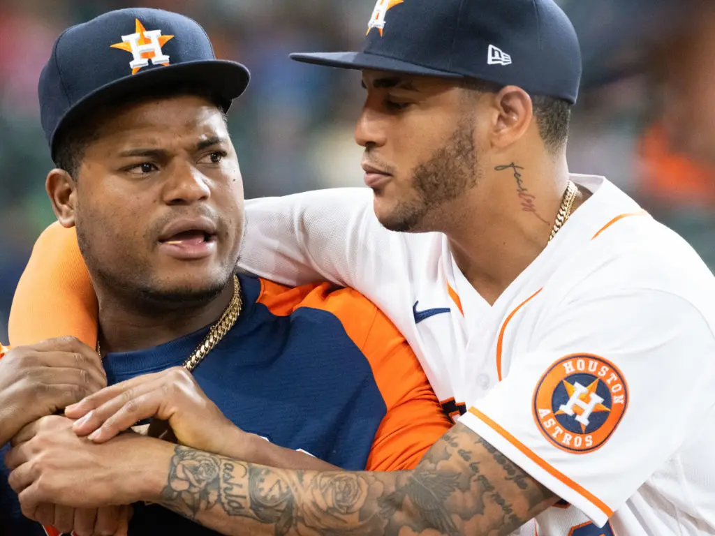 Framber Valdez had his share of fun on clinch night. (Photo by F. Carter Smith)