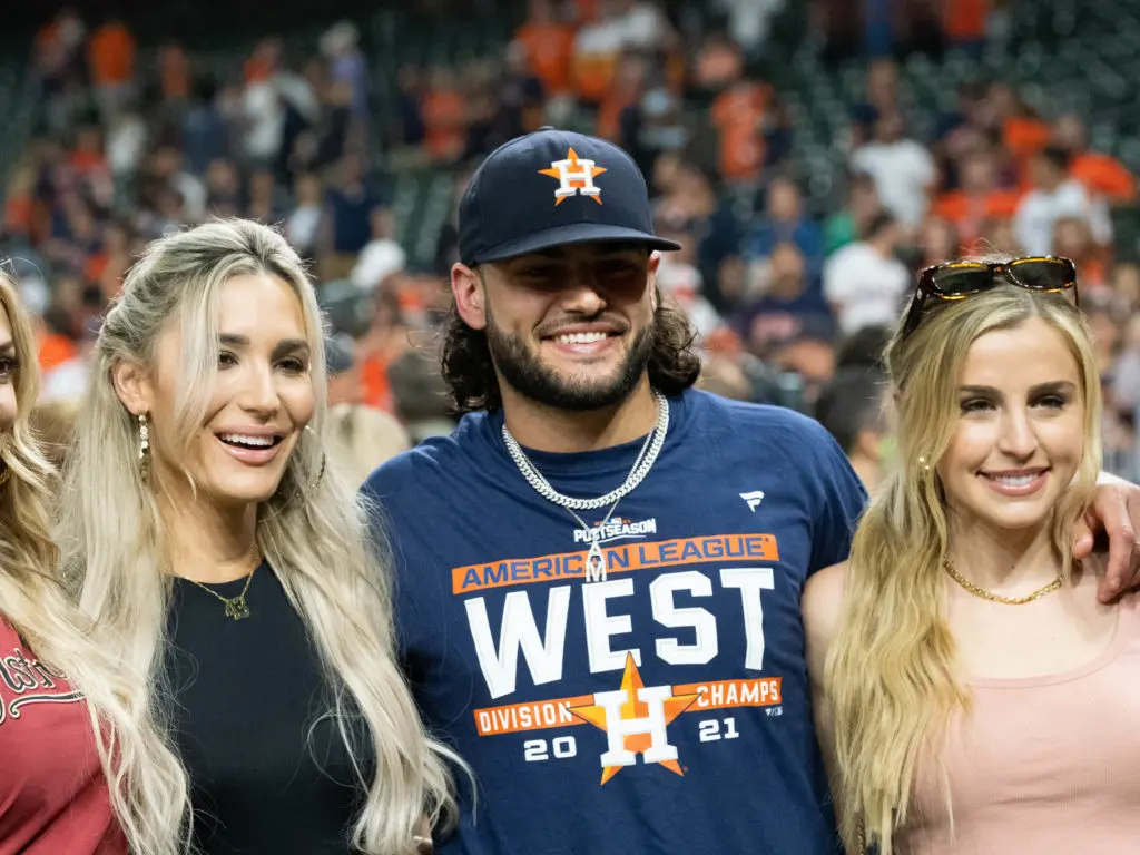 Lance McCullers Jr. and his wife Kara enjoy the Astros family. (Photo by F. Carter Smith)