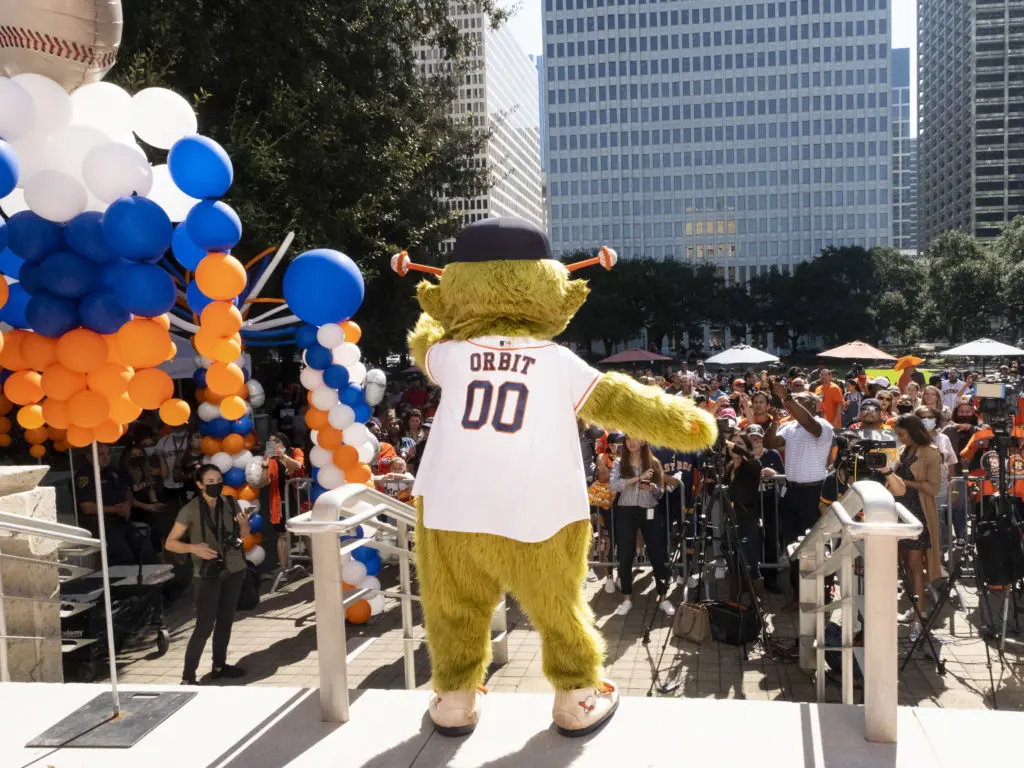 Orbit is a star of his own for the Astros. (Photo by F. Carter Smith)