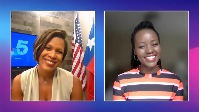 “A Virtual Conversation with Lupita Nyong’o,” moderated by NBC 5’s Laura Harris (Photo by Tamytha Cameron)