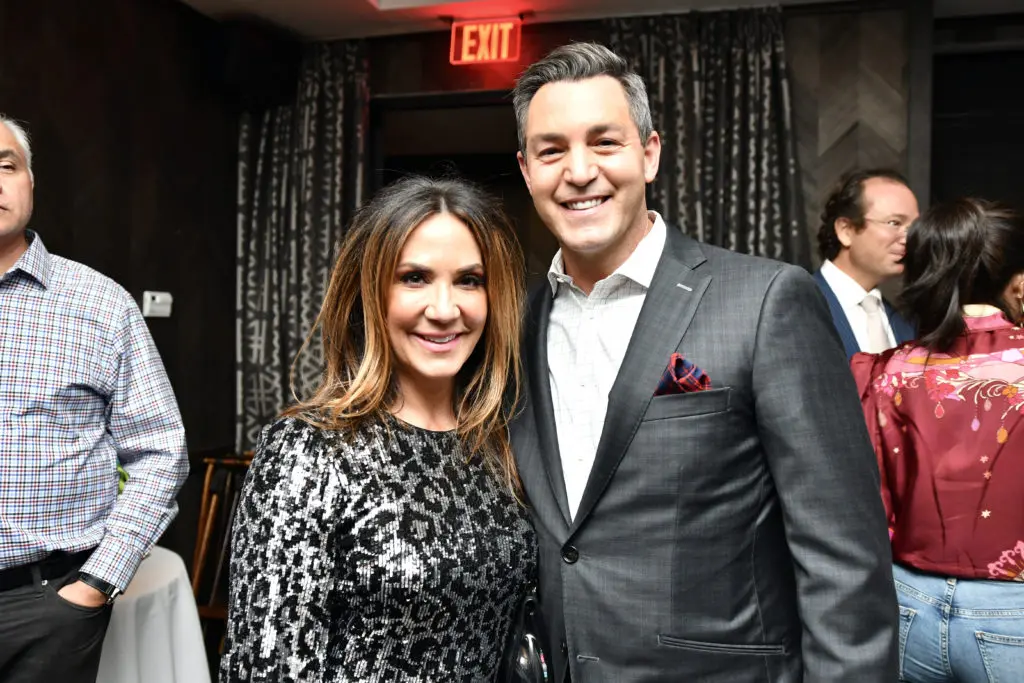 KPRC Channel 2's Courtney Zavala and Andy Cerota at the Dominique Sachse departure party hosted by Steak 48.