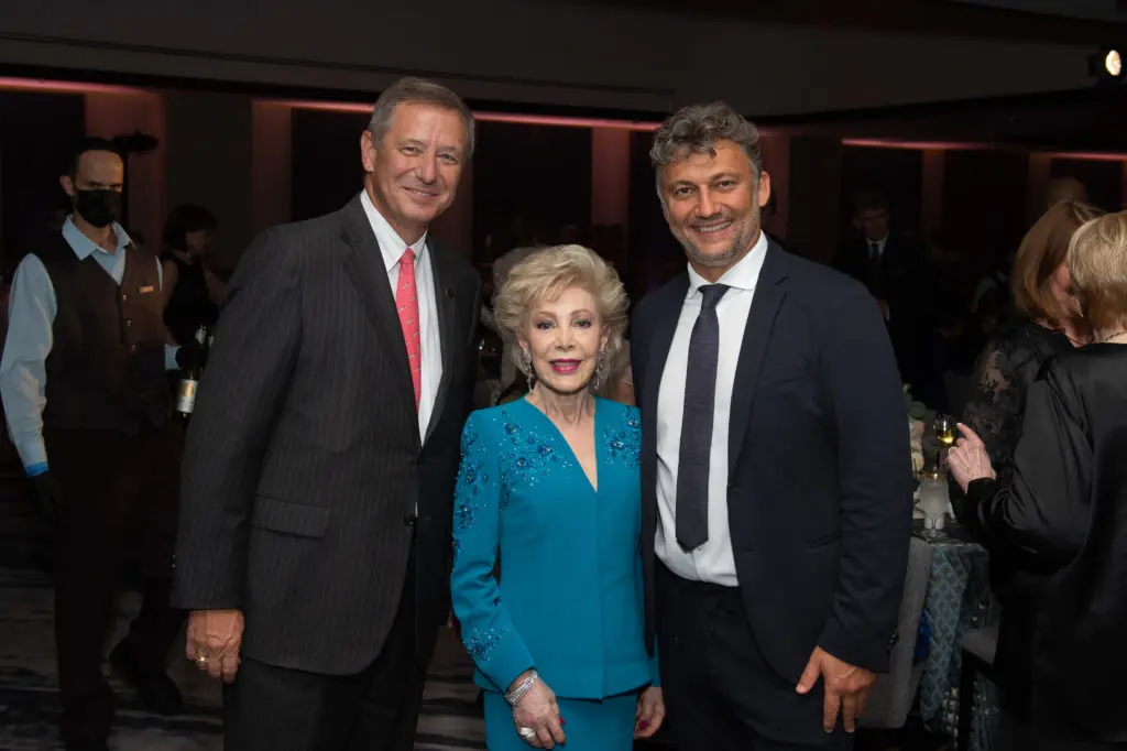 David Wuthrich, Margaret Alkek Williams, Jonas Kaufmann at Houston Grand Opera's 'An Evening with Jonas Kauvmann' (Photo courtesy of Houston Grand Opera)