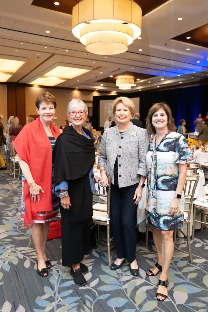 Debbie Leighton, Lynn Etheridge, Ginger Blanton, Renee Renfroe at the CanCare 30th anniversary luncheon at the Westin Memorial City. (Photo by Daniel Ortiz)