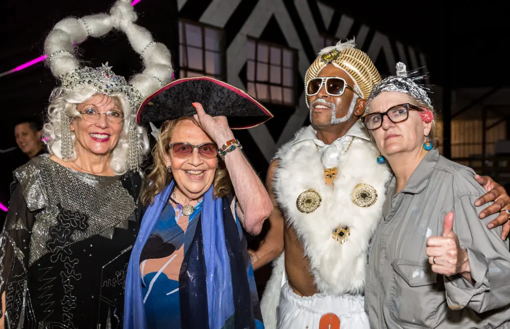 Dixie Friend Gay, Marilyn Oshman, Rickey Polidore Jr., Kelly Moran at Orange Show Gala 2021 (Photo by Emily Jaschke)