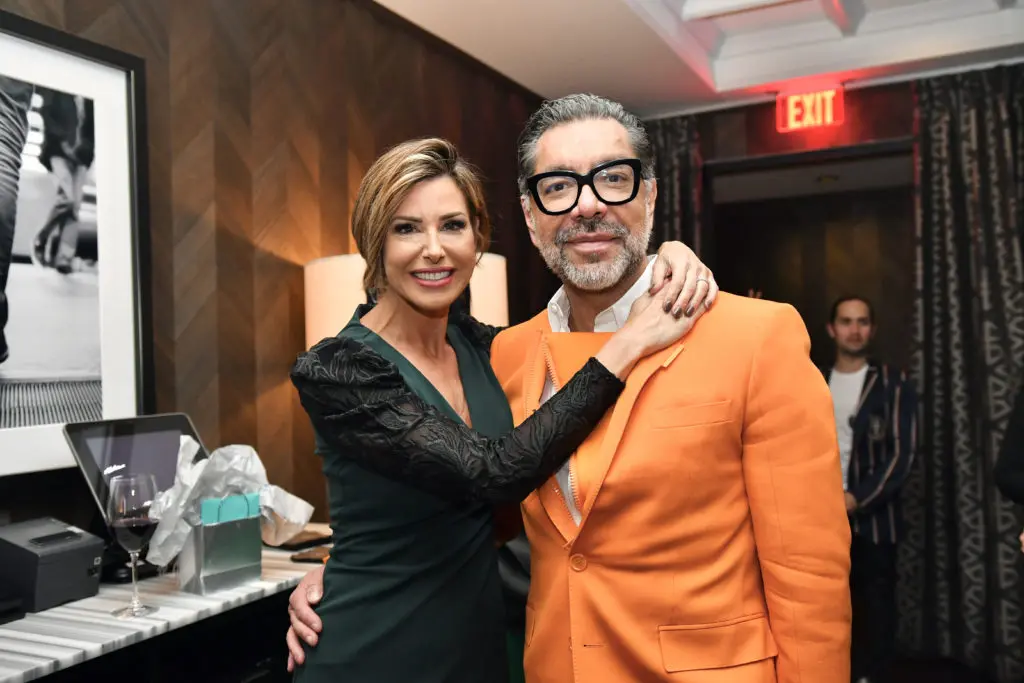 Dominique Sachse with her favorite hairdresser Ceron at her farewell party hosted at Steak 48.