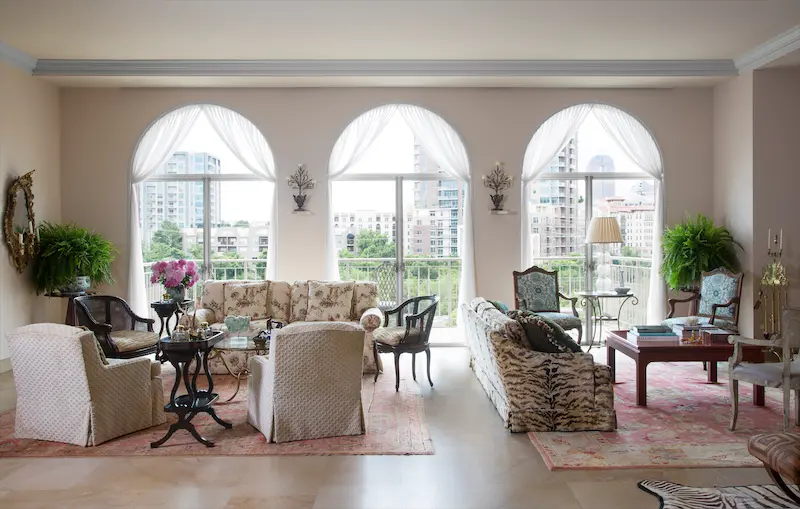 A handsome old marble fireplace from the client's former house was repurposed for the living room. (Photo: Emily Minton Redfield)