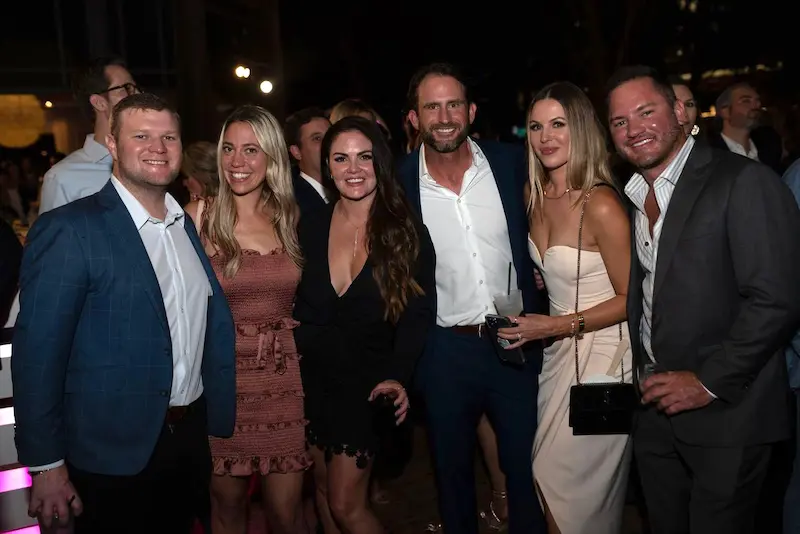 Evan Meagher, Whitney Kelly, Karley Mize, James Carroll, Holland Carroll, and Kevin Bacon