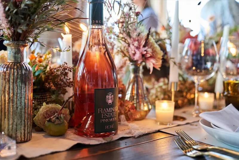 Flamingo Estate's new Pink Moon rosé. (Photo by Billy Surface / Marc Montoya)