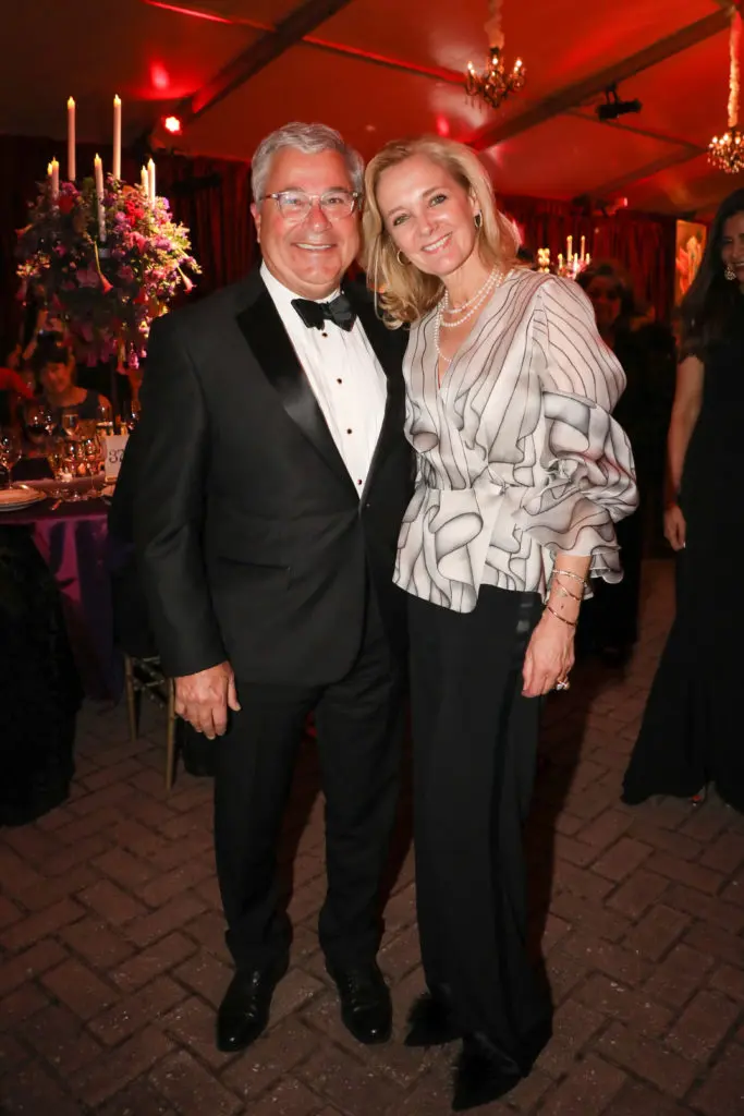 Hance Myers, Debbie Greenbaum at the Carmen-themed dinner that followed the Houston Grand Opera season opener. (Photo by Wilson Parish)