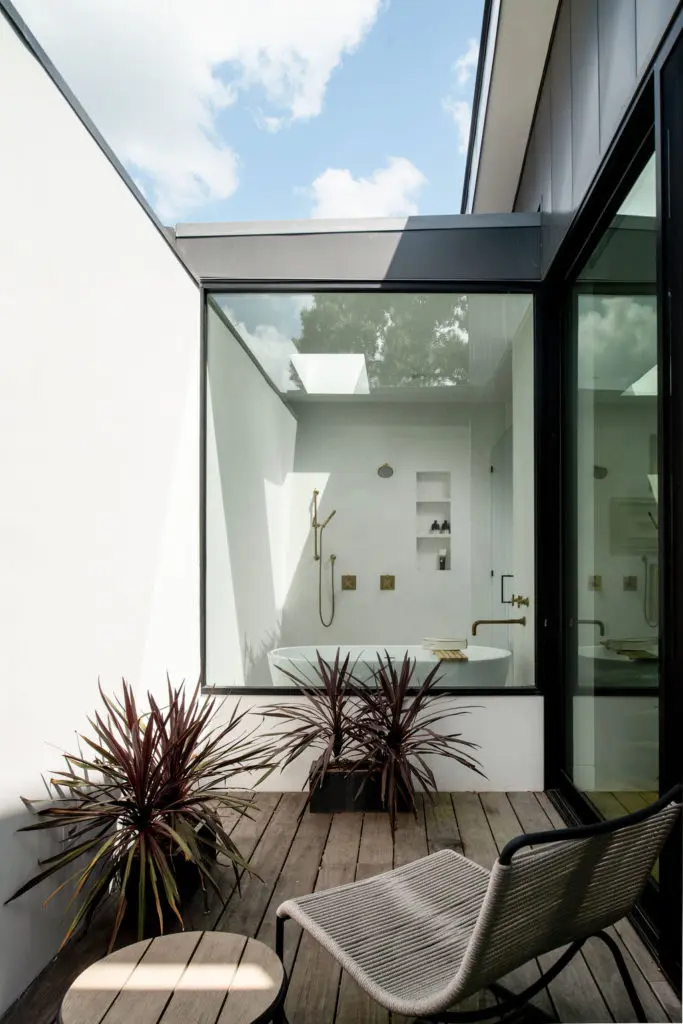 Skylights allow the Inverse House to be filled with light and color. (Photo by Tobin Davies Photography)