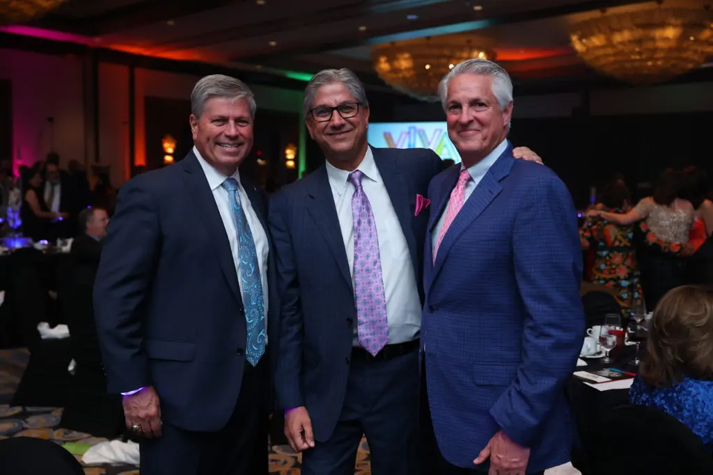 John Steffes, Pete Tumminello, David Harvey at the Cristo Rey Jesuit gala  held at the Hilton Americas-Houston. (Photo by CatchLightGroup.com)