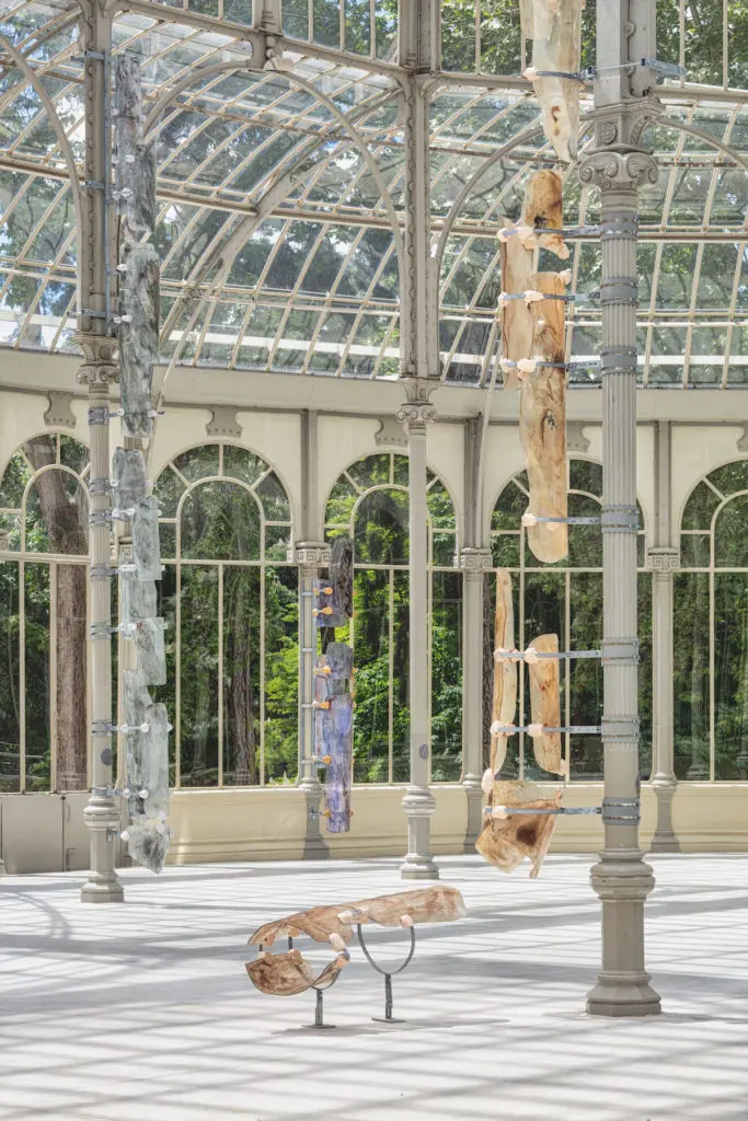Nairy Baghramian's "Dwindlers," 2018, at the Marian Goodman Gallery in Paris. (photo by Rebecca Fanuele)