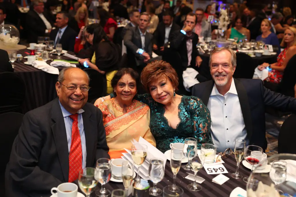Nat & Leela Krishnamurthy, Trini Mendenhall, Philip Royalty at the Cristo Rey Jesuit gala  held at the Hilton Americas-Houston. (Photo by CatchLightGroup.com)