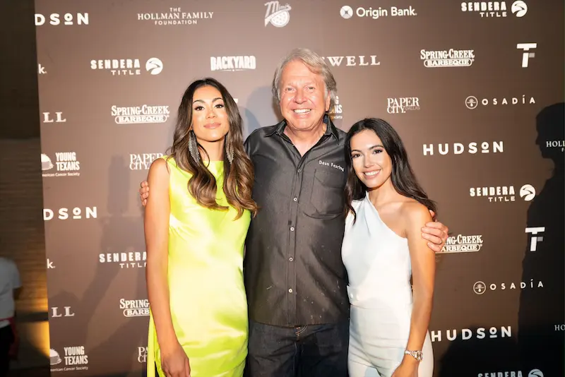 Bubbly Q event chairs Nicole Craven (left) and Alexis Smith (right) with chef Dean Fearing. 