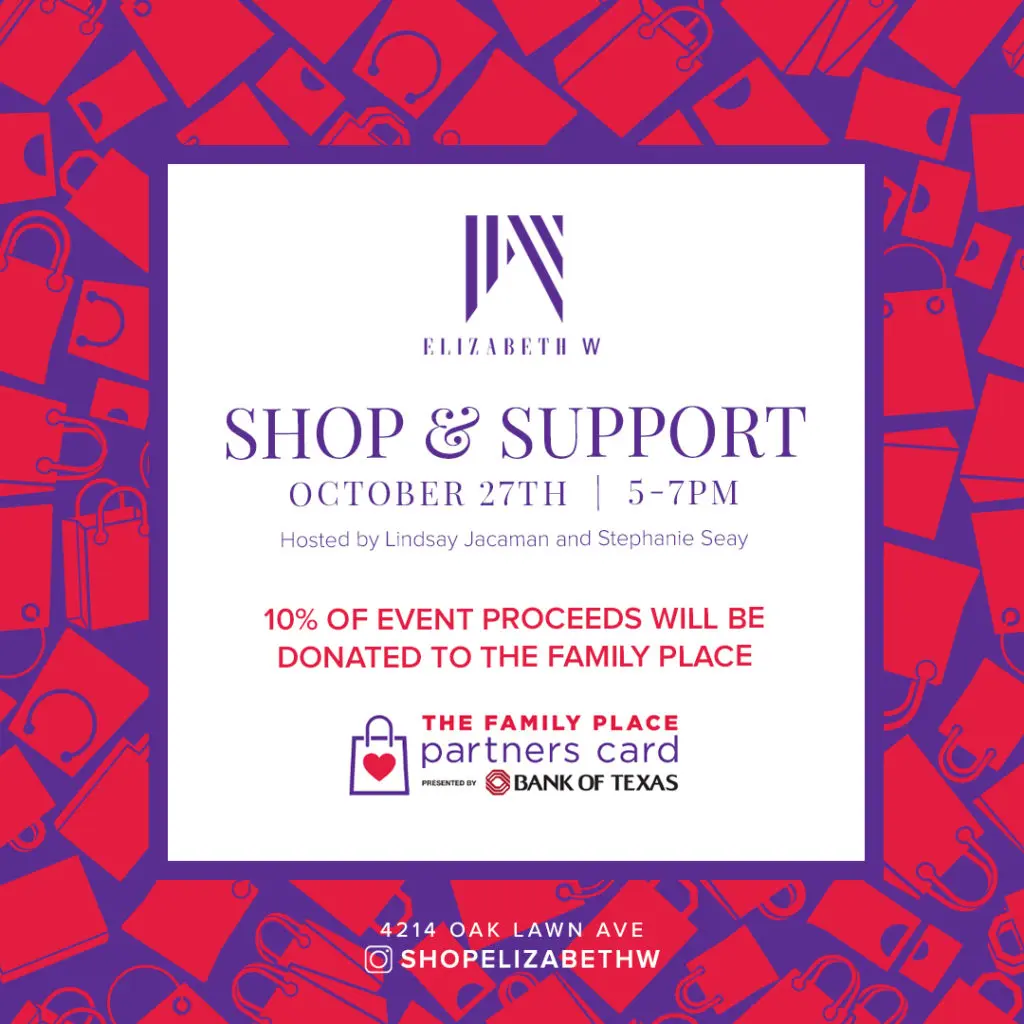Partners Card (benefiting The Family Place) begins this Wednesday, October 27.