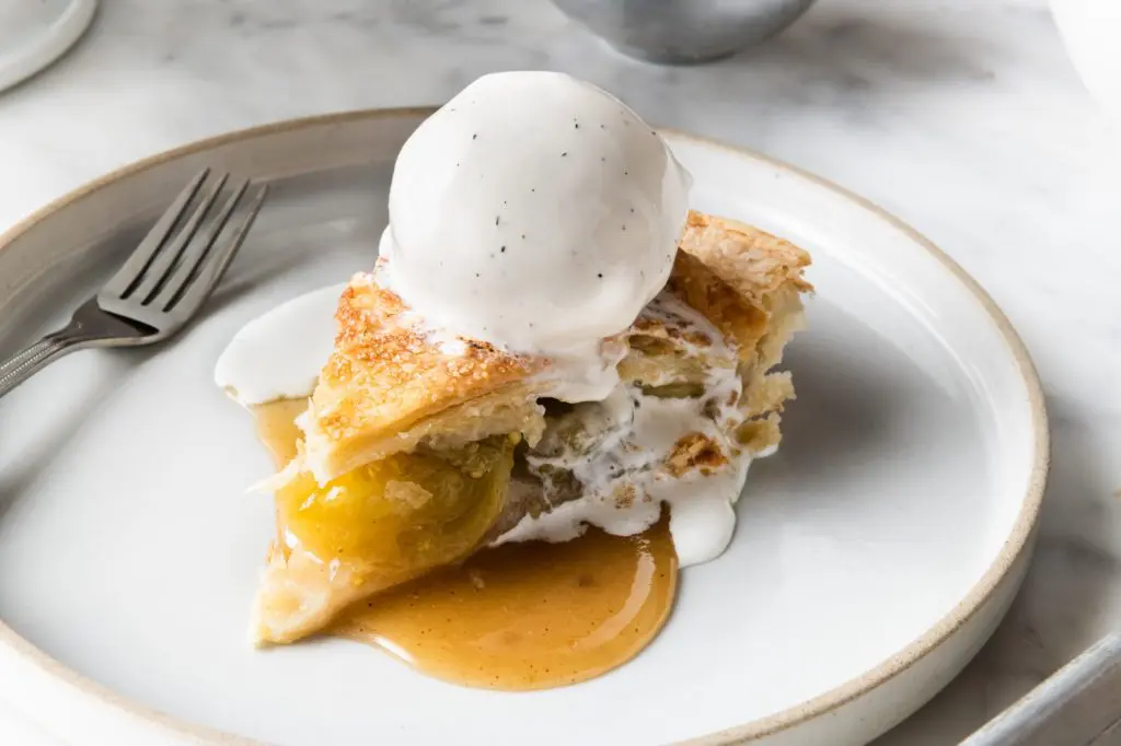 Chef Graham Dodds' sweet green tomato pie. (Photo by Manny Rodriguez)