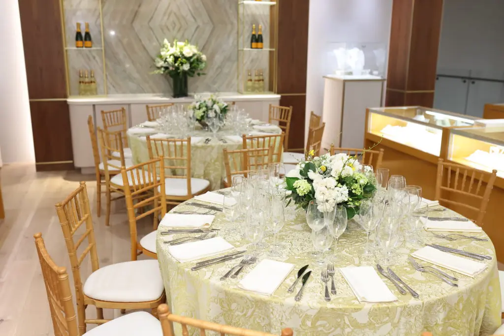 A beautiful table setting in Zadok Jewelers "Upstairs" where special events are taking place. (Photo by Quy Tran)