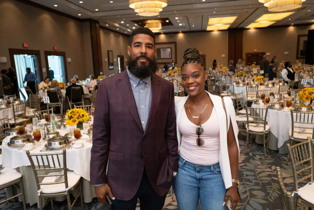 Rican McGusty, Monique Knight at the CanCare 30th anniversary luncheon at the Westin Memorial City. (Photo by Daniel Ortiz)