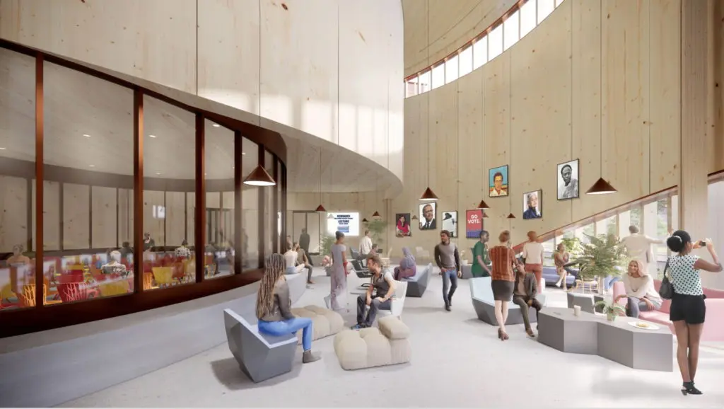 The Rice University Student Center which received half of the $100 million gift from the Moody Foundation. The remaining $50 million is committed for a university endowment.