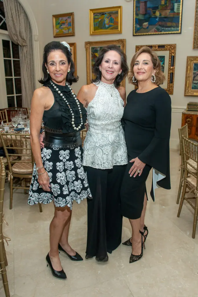 Sylvie Crum, Monica Plangman, Sima Sawaf at The American Hospital of Paris Foundation dinner. (Photo by Jacob Power)