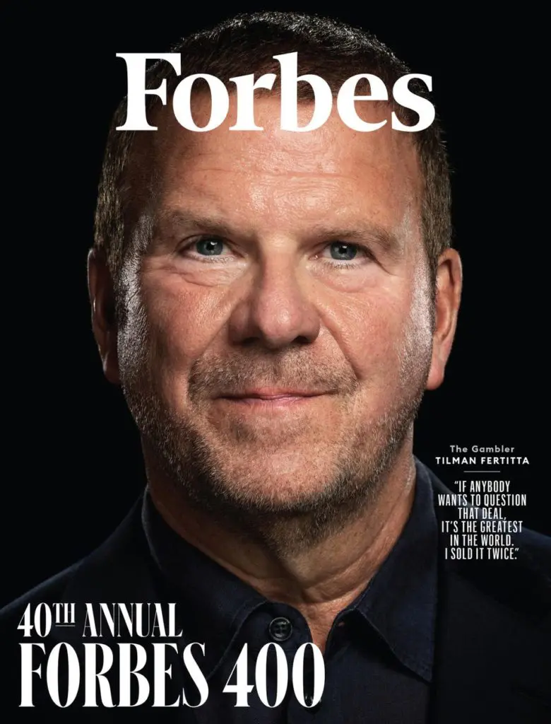 Houston billionaire Tilman Fertitta earns a highly coveted cover on Forbes' magazine special edition, the Forbes 400. (Forbes photo)