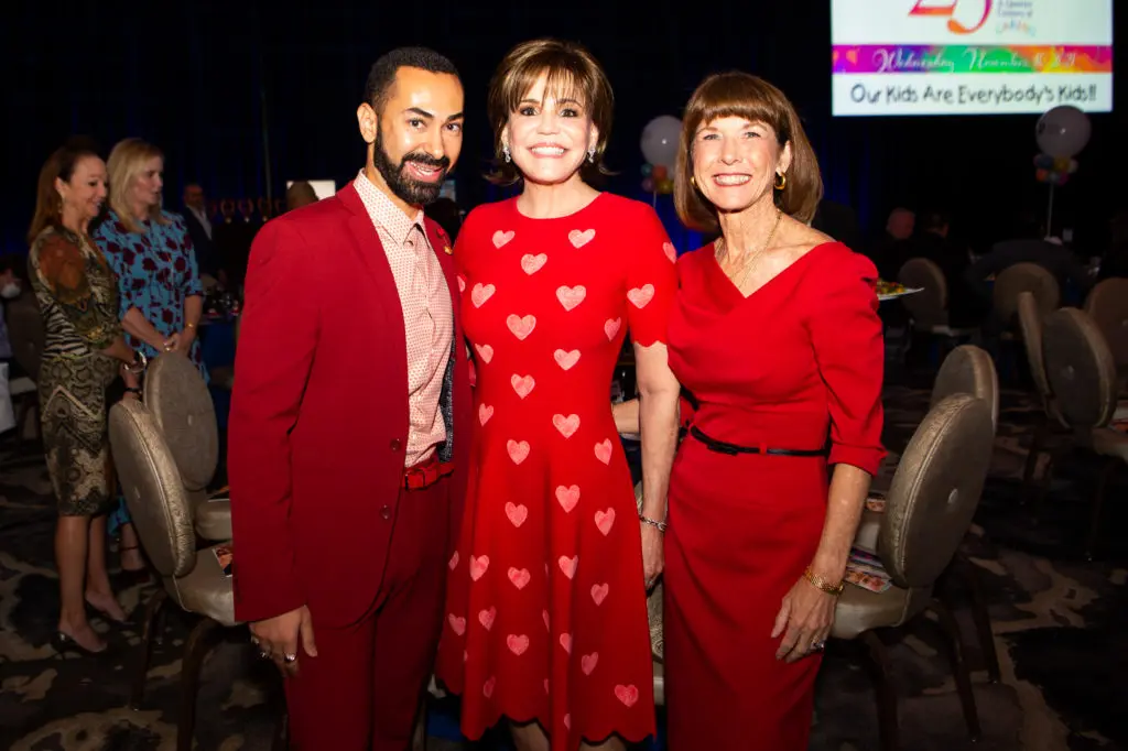 Fady Armanious, Hallie Vanderhider, Dr. Susan Blaney at the Houston Children's Charity 25th anniversary luncheon. (Photo by Michelle Watson, catchlightgroup.com)