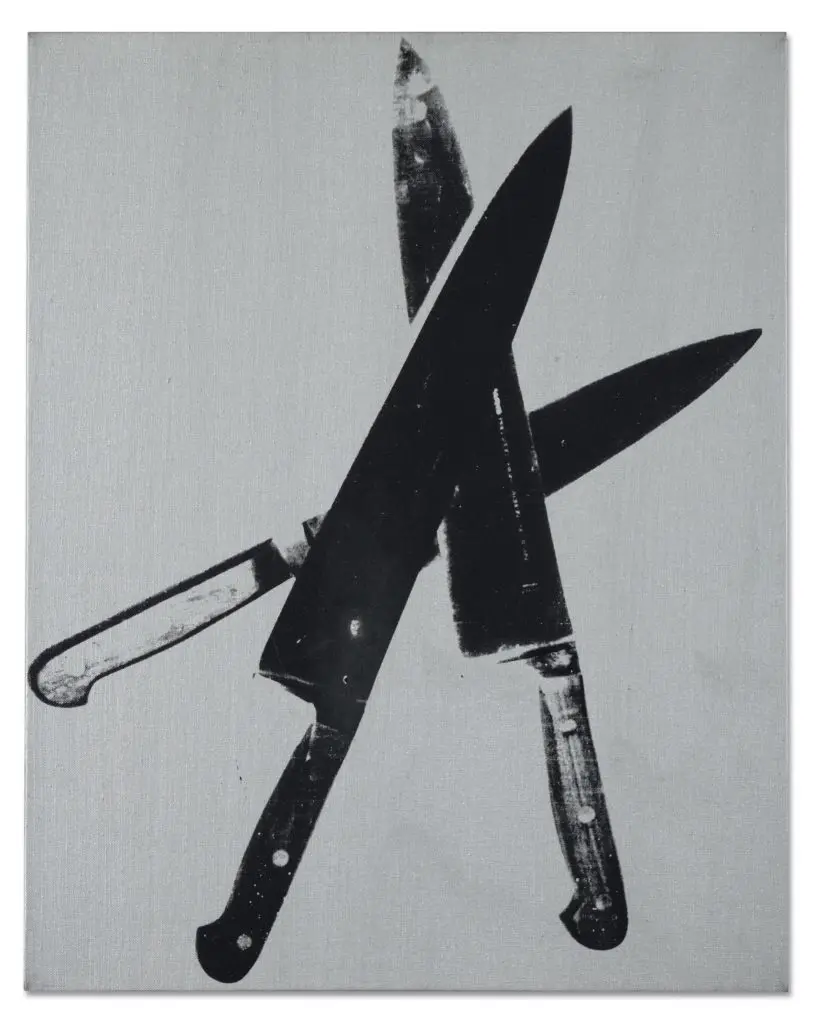 Andy Warhol's "Knives," 1981-1982, at Bastian Gallery