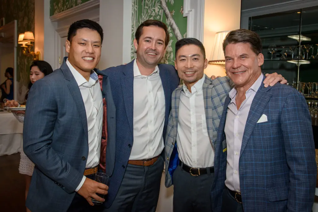 Alex Lin, Marshall Holmes, Chris Wan, Steve Kennedy at the Arms Wide Adoption Services' Texas Hold 'Em tournament. (Photo by Steven David Photography)