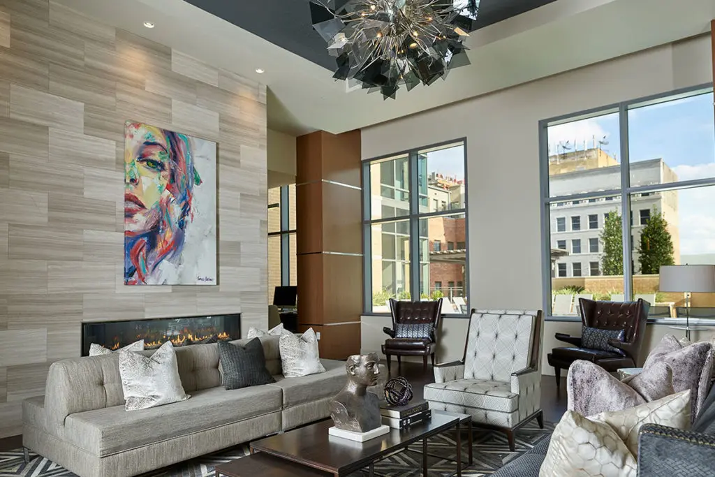 Aris Market Square offers residents many amenties including on-site bike storage and luxurious entertaining spaces.