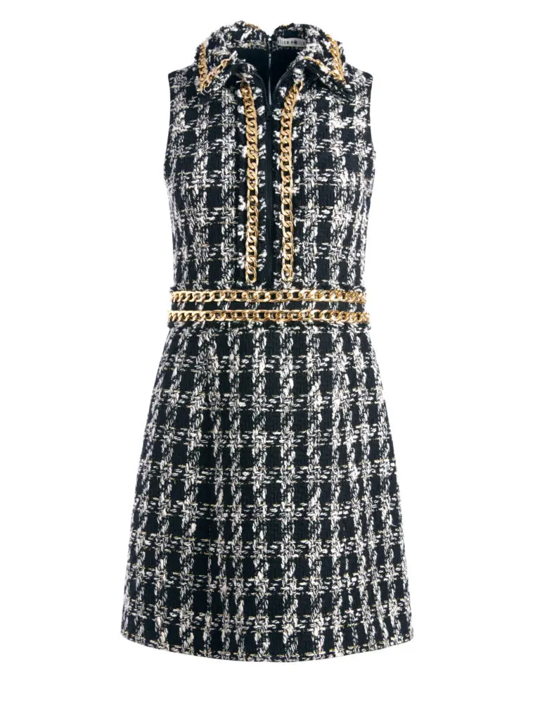 Alice + Olivia's Ellis Chain Trim mini dress is the classic cocktail attire for any fun occasion. 