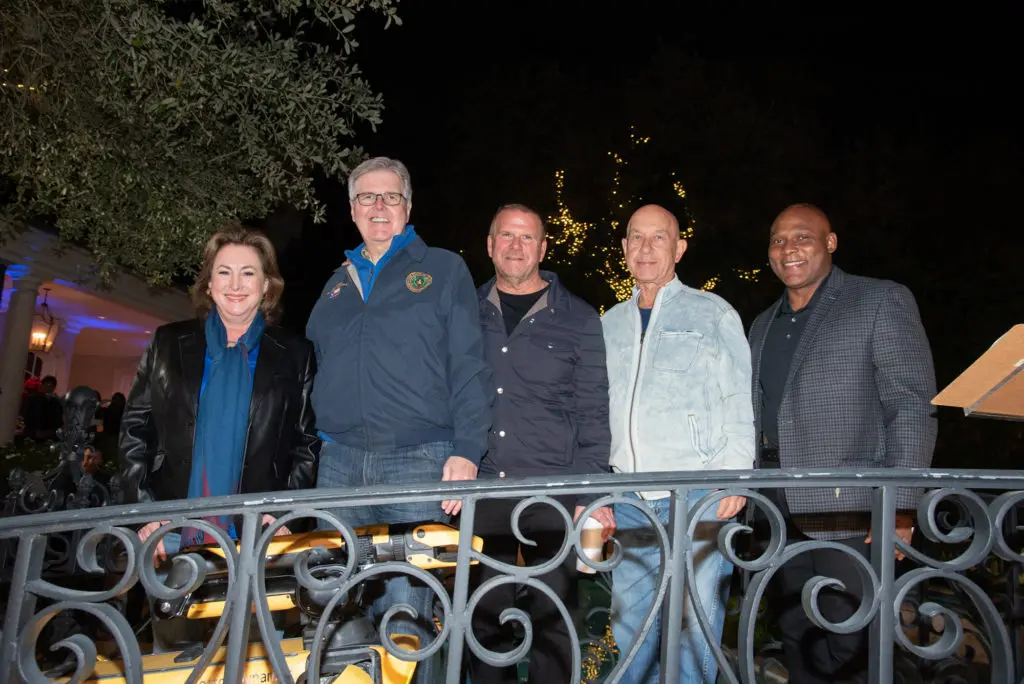 District Attorney Kim Ogg, Lieutenant Governor Dan Patrick, host Tilman Fertitta, State Senator John Whitmire, Houston Police Chief Troy Finner at the Houston Police Foundation True Blue Gala  (Photo by Alexander's Fine Portrait Design)