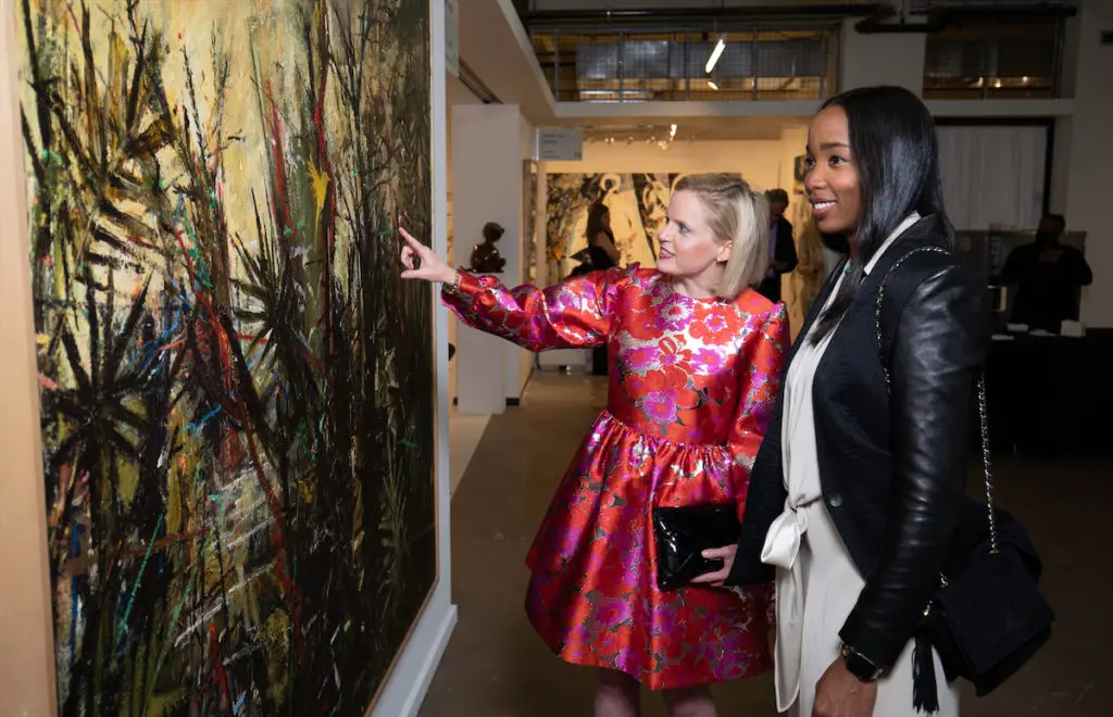 Earlina Green Hamilton, Jennifer Klos at the Dallas Art Fair Preview, 2021. (Photo by Exploredinary)