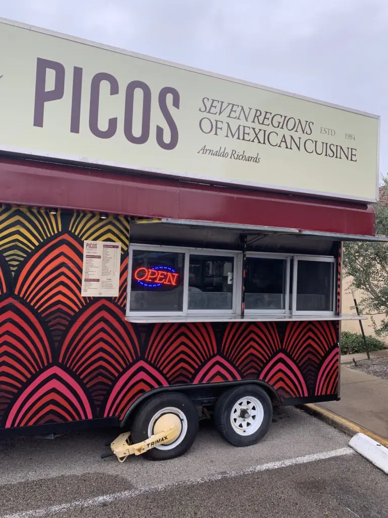 The famed PIco's Tamale Truck stands outside its Kirby Drive restaurant and is open thru early January 2022. (Photo by Laurann Claridge)