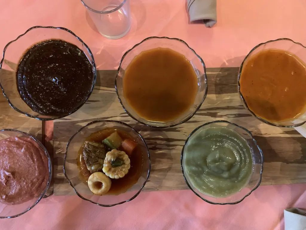 A close up of some of the 12 different moles served during the first 12 days of December.  (Photo by Laurann Claridge)