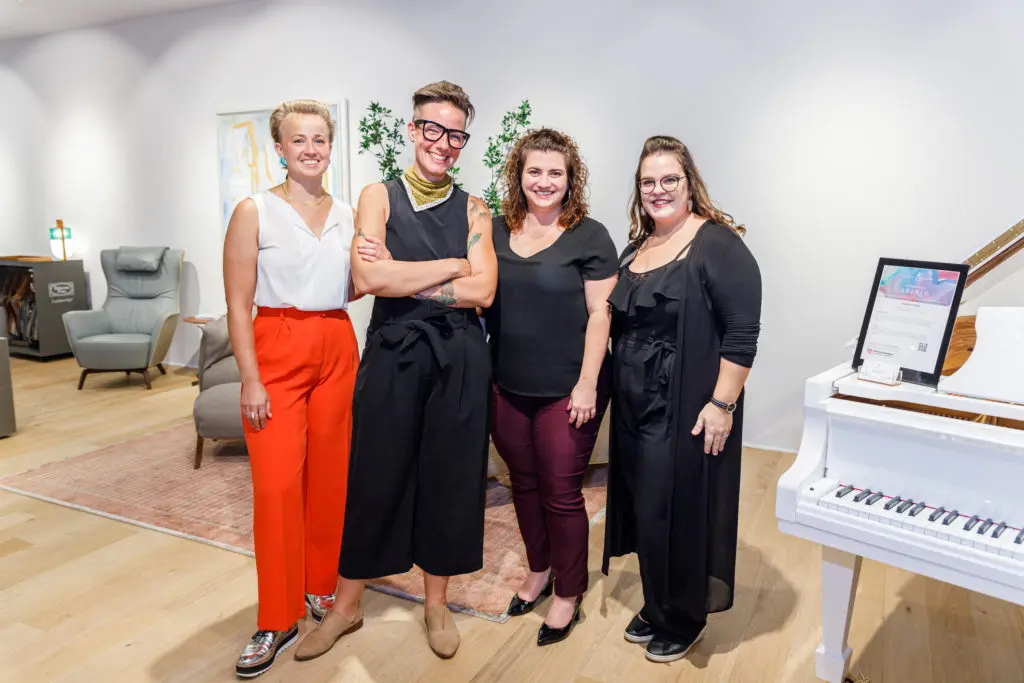 Elizabeth Newkirk, Christa Andrepont, Kendra Benson, Amanda Watson at the AIA Home Tour Sponsor Party held at CASA