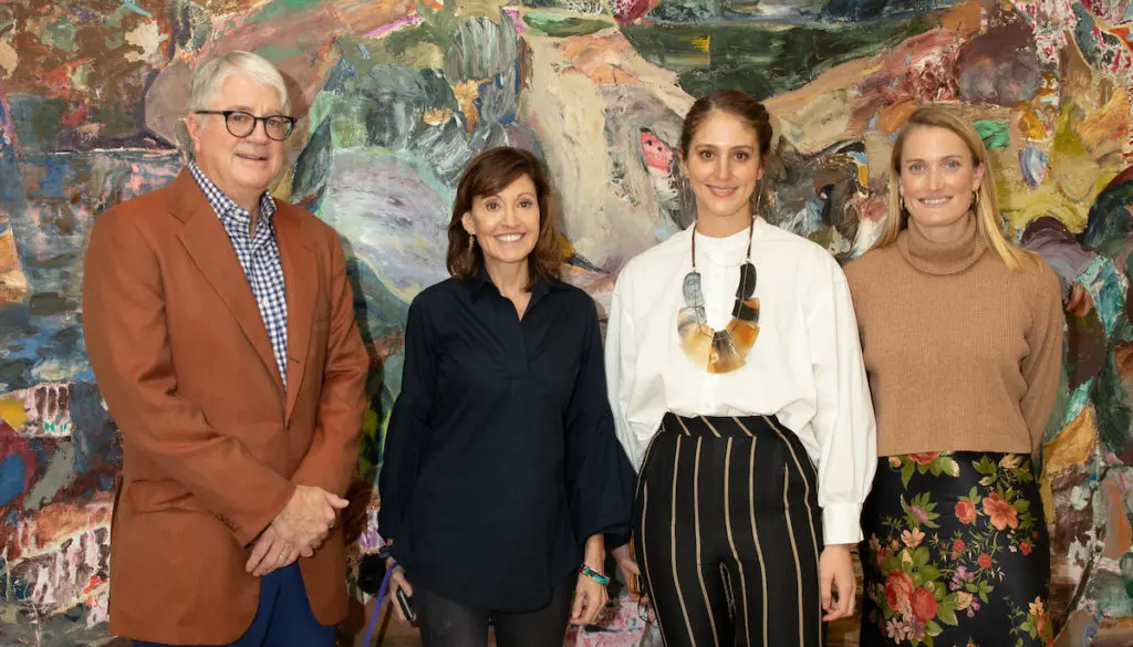 John Sughrue, Marlene Sughrue, Kelly Cornell, Sarah Blagden at the Dallas Art Fair Preview, 2021. (Photo by Exploredinary)