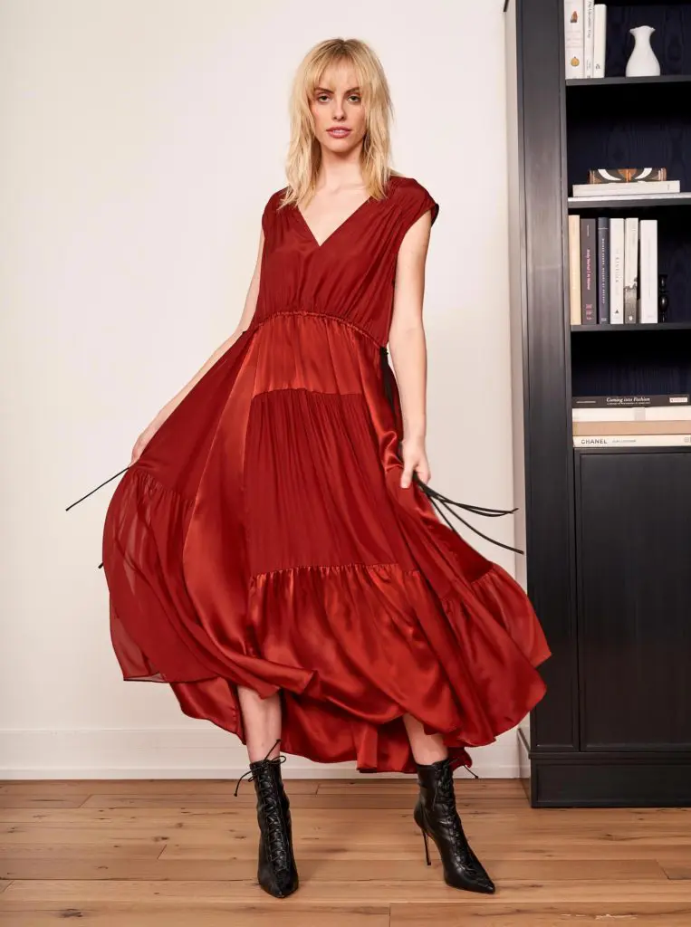 La Ligne giselle red dress is the definition of classic cocktail this season. ($425) 