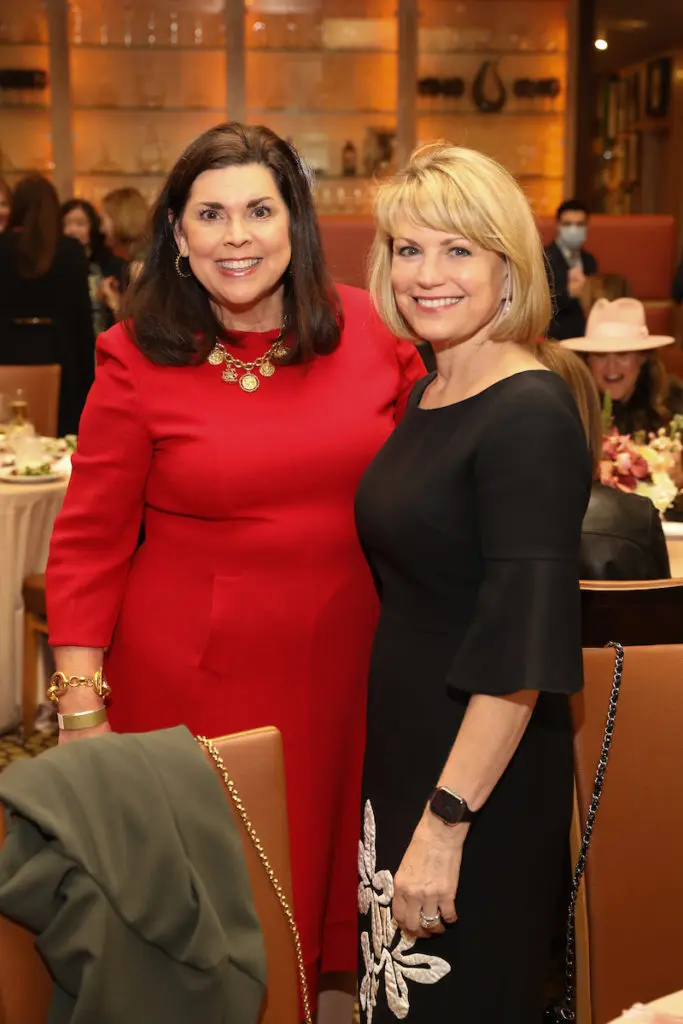 Lesha Elsenbrook, Kelley Lubanko  at the Best Dressed luncheon held at Tony's, benefiting March of Dimes and hosted by Children's Memorial Hermann Hospital. (Photo by Priscilla Dickson)