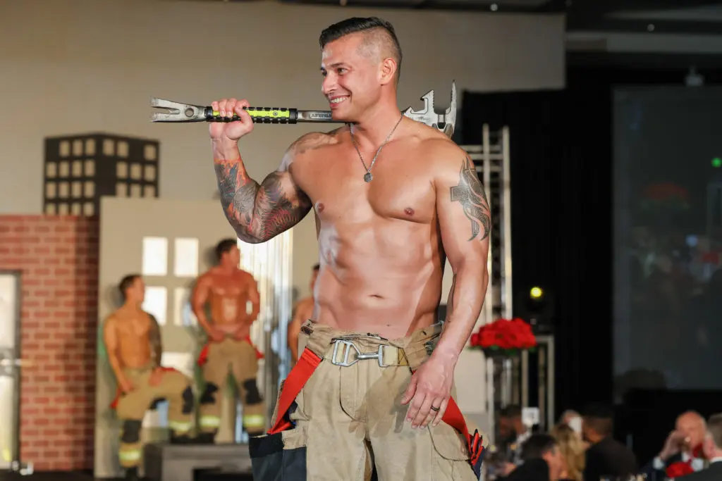 Topless Firefighters and Ladies in Red Sizzle at a Red Hot Houston Gala
