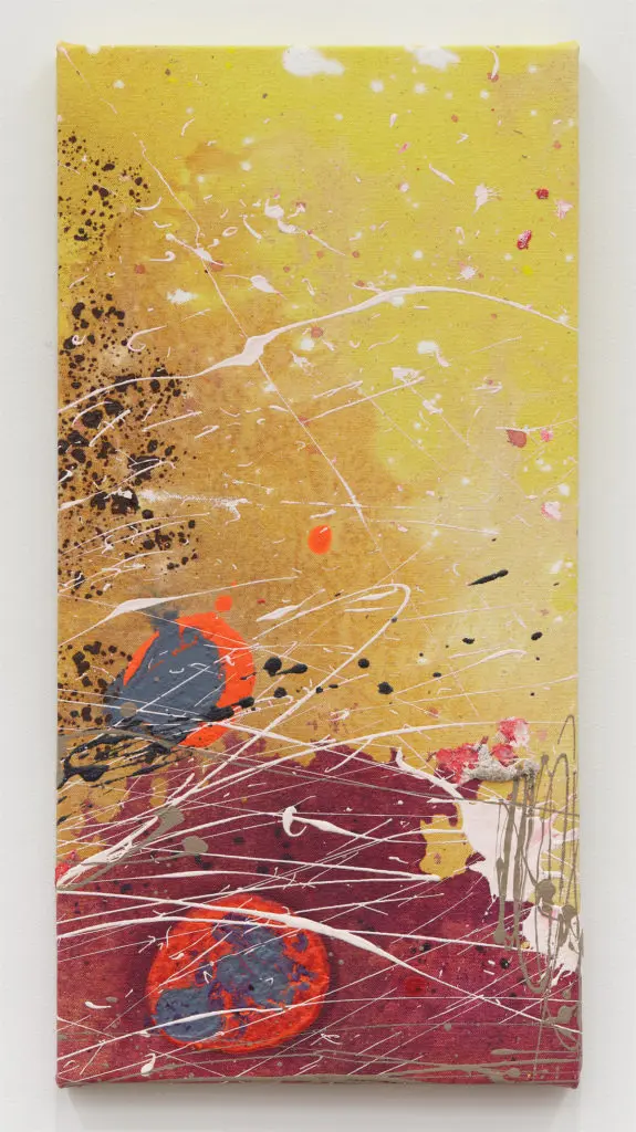 Color Field painter Peter Bradley creates abstract paintings using vivid hues splatter and stain on canvas.