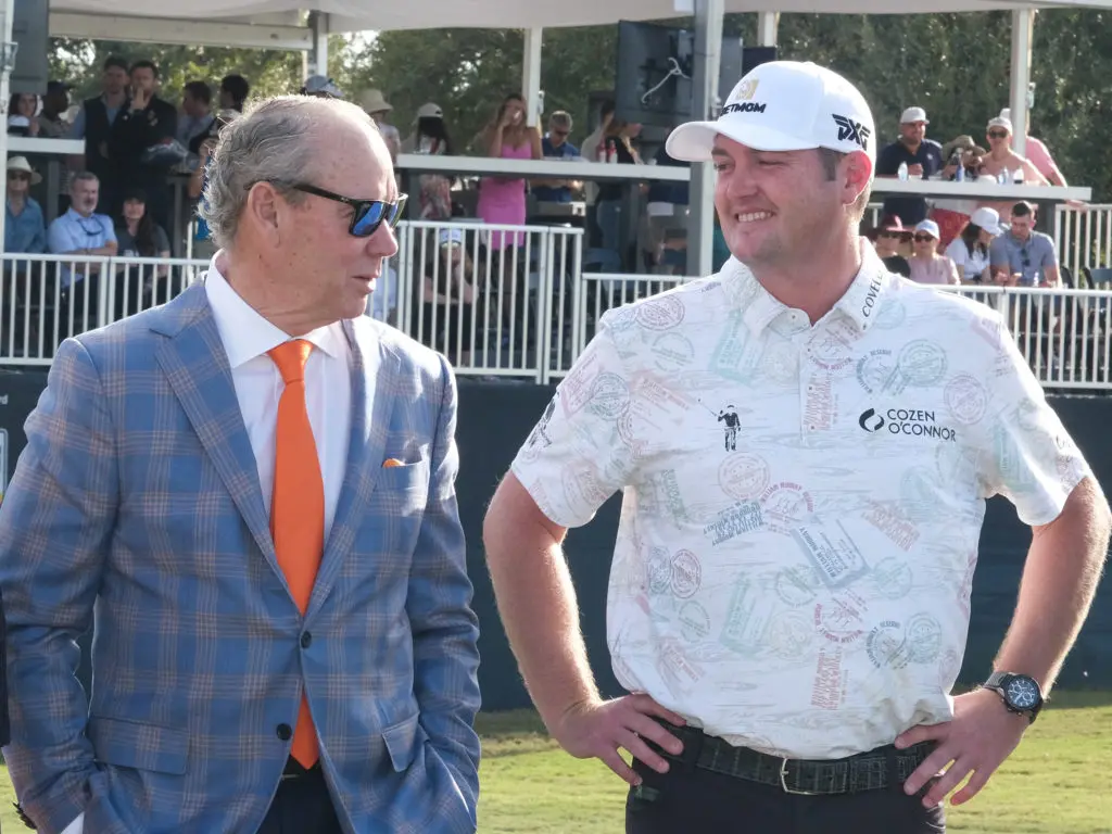 Jim Crane and Jason Kokrak have known each other for a while. Many PGA Tour players are familiar with Crane. (Photo by F. Carter Smith)
