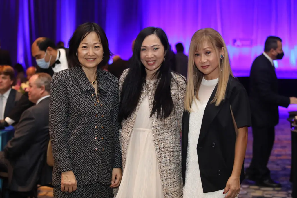 Theresa Chang, Connie Kwan-Wong, Flora Choy at the Holocaust Museum Houston Guardian of the Human Spirit luncheon (Photo by Priscilla Dickson)