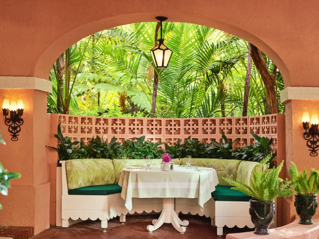 The coveted Polo Lounge offer the best views of the bar and restaurant. 
