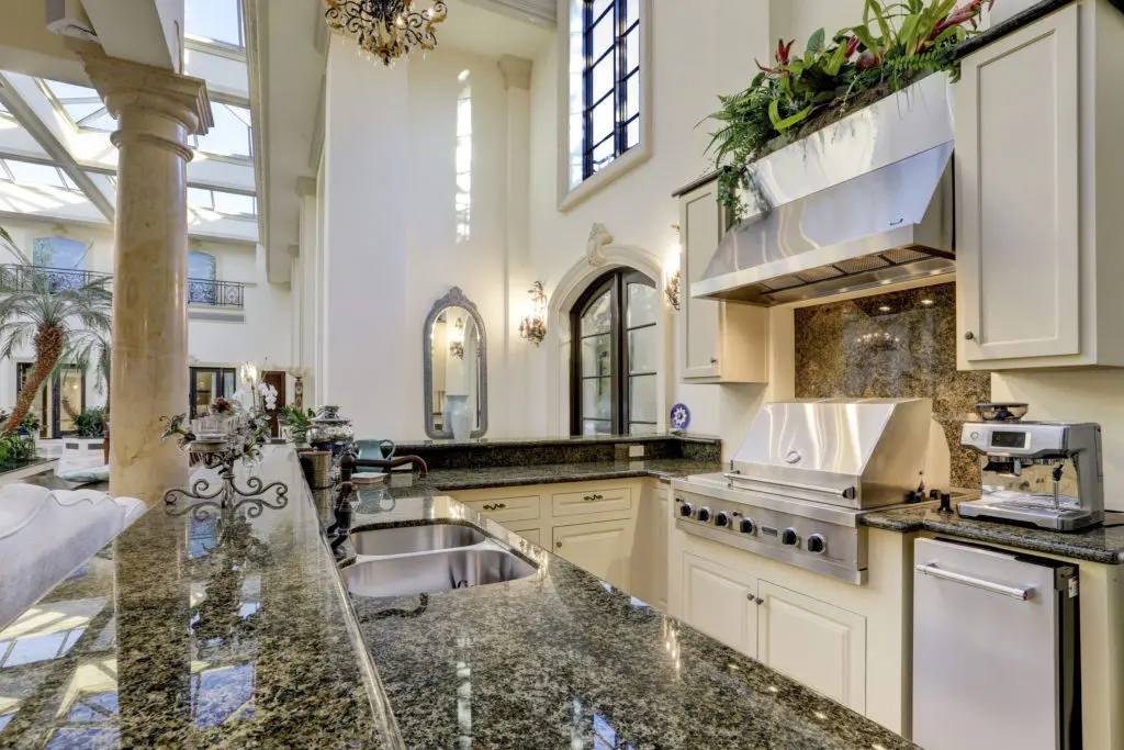 The 'summer kitchen' in the pool room were Baron Ricky di Portanova often prepared caviar and pasta for his late-night guests. (Photo by TK Images)