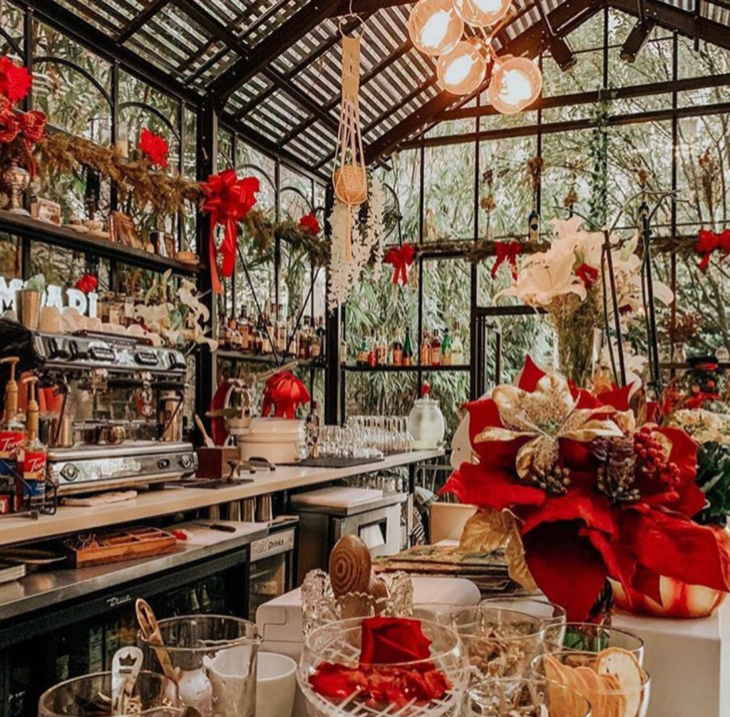 The Secret Garden in Bravery Chef Hall is a favorite for coffee, cocktails and incredible decor.