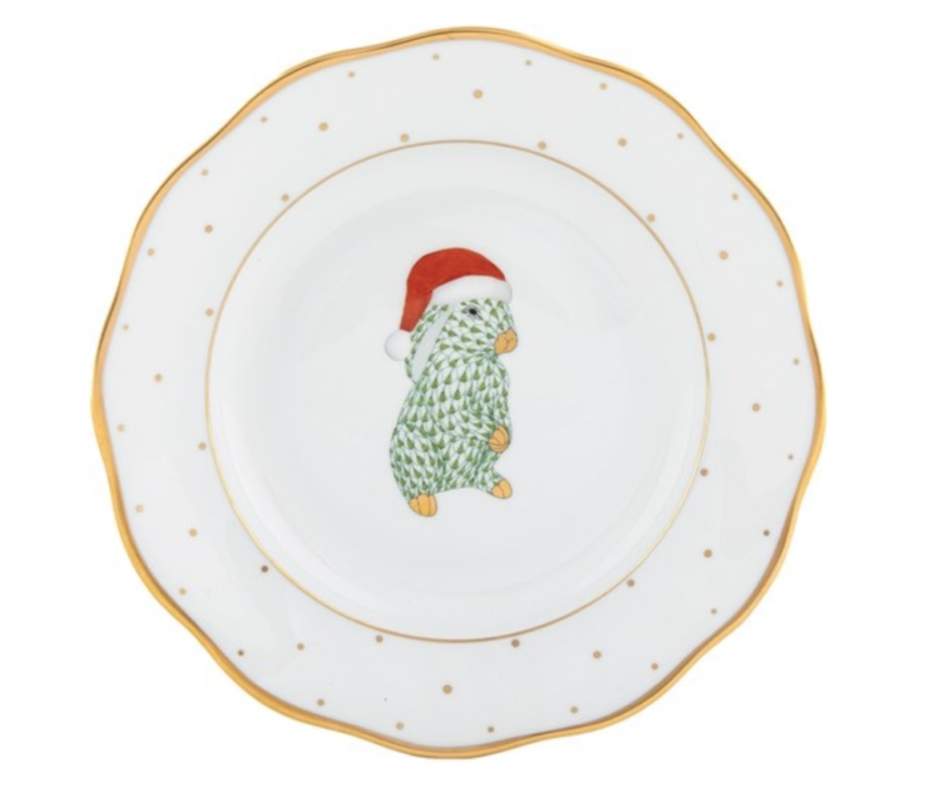 Herend Santa Bunny Dessert Plate.